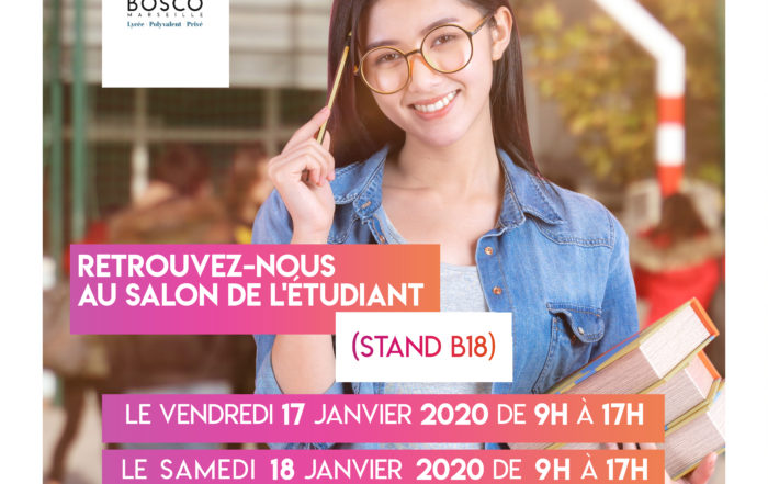 Retrouvez-nous au salon de l'étudiant le 17 et 1! janvier 2020