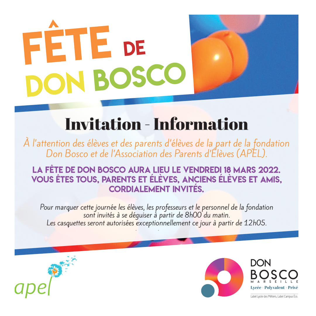 Programme Fête Don Bosco 2022